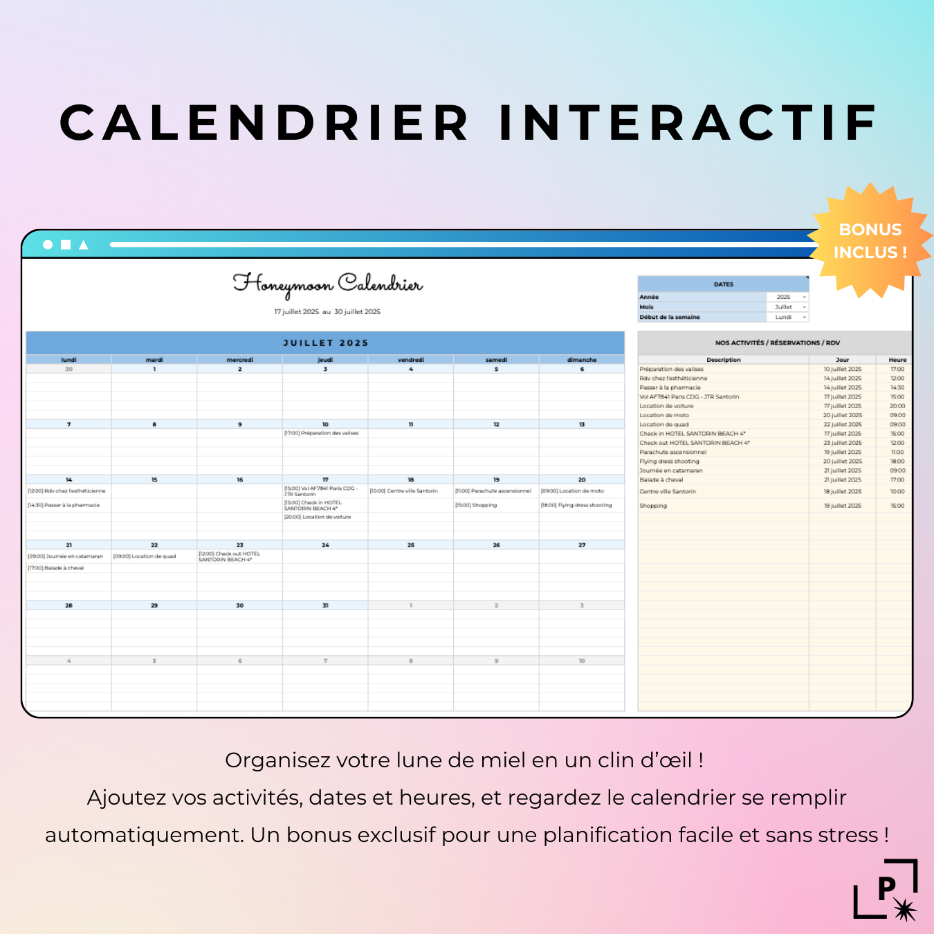 Honeymoon Planner - Planificateur de lune de miel